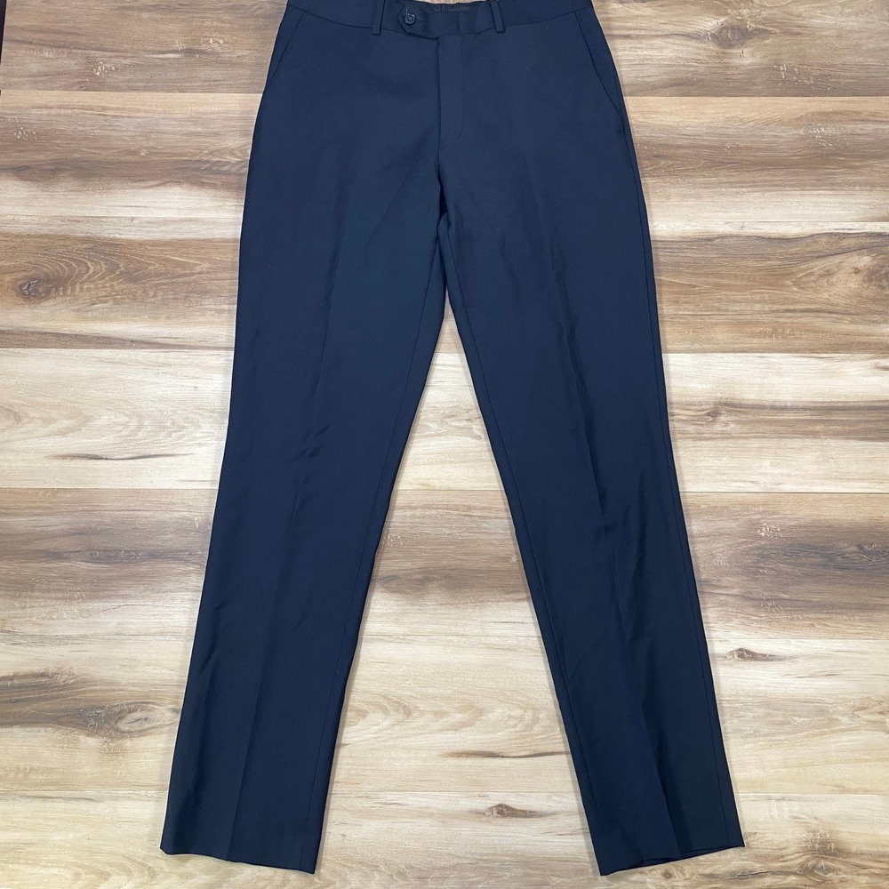 Bar III Dress Pants Mens 32x34 Minimalist Wool Blend Slim Fit Black Professional